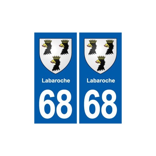 68 Labaroche blason autocollant plaque stickers ville