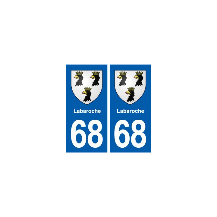 68 Labaroche blason autocollant plaque stickers ville