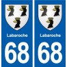 68 Labaroche blason autocollant plaque stickers ville