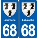 68 Labaroche blason autocollant plaque stickers ville