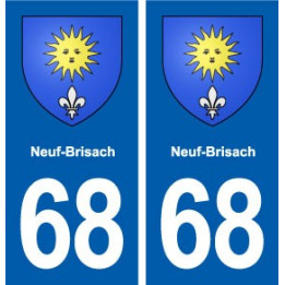 68 Neuf-Brisach blason autocollant plaque stickers ville