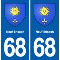 68 Neuf-Brisach blason autocollant plaque stickers ville