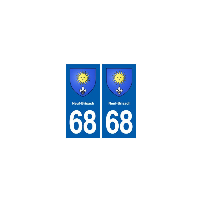 68 Neuf-Brisach blason autocollant plaque stickers ville