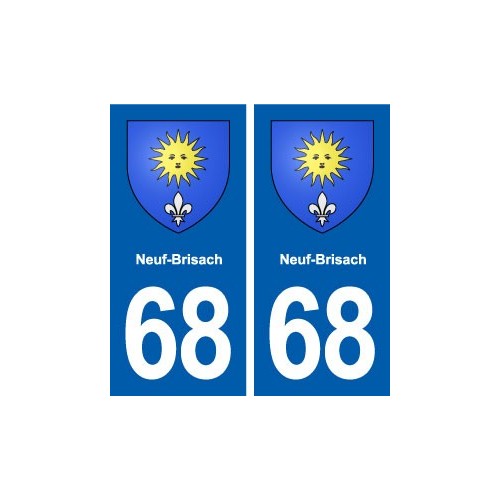 68 Neuf-Brisach blason autocollant plaque stickers ville