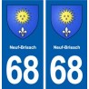 68 Neuf-Brisach blason autocollant plaque stickers ville