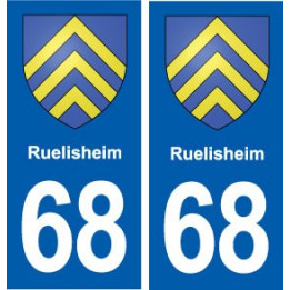 68 Ruelisheim blason autocollant plaque stickers ville