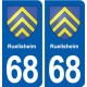 68 Ruelisheim blason autocollant plaque stickers ville