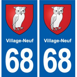 68 Village-Neuf blason autocollant plaque stickers ville