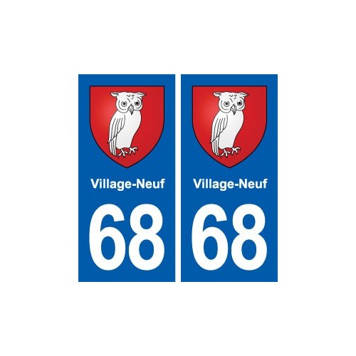 68 Village-Neuf blason autocollant plaque stickers ville