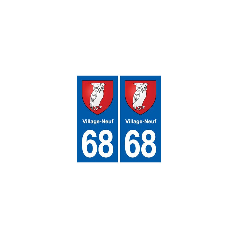 68 Village-Neuf blason autocollant plaque stickers ville