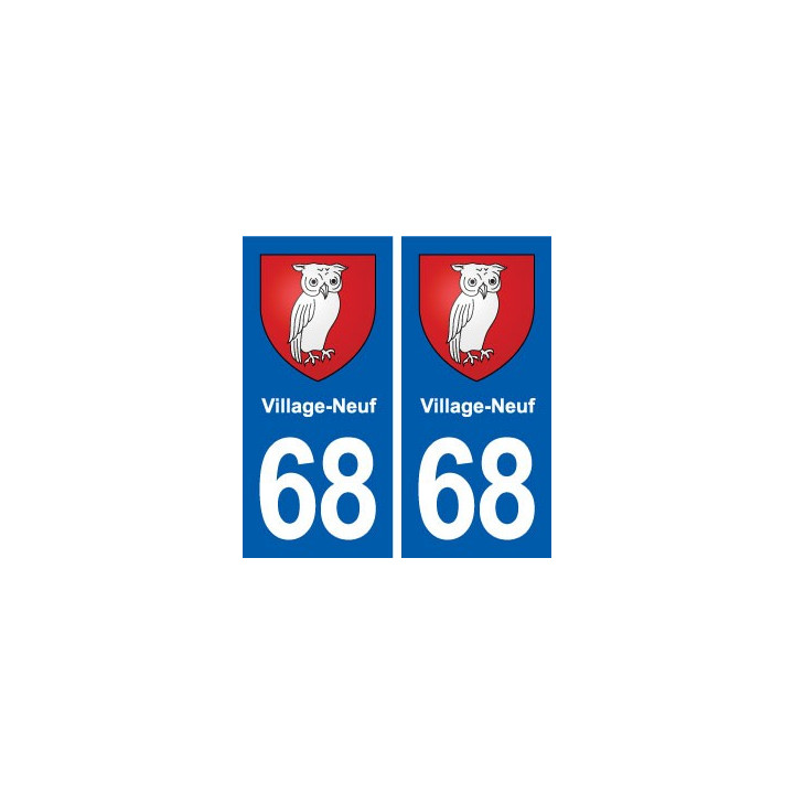 68 Village-Neuf blason autocollant plaque stickers ville