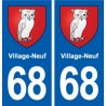 68 Village-Neuf blason autocollant plaque stickers ville