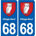 68 Village-Neuf blason autocollant plaque stickers ville