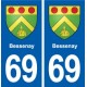 69 Bessenay blason autocollant plaque stickers ville