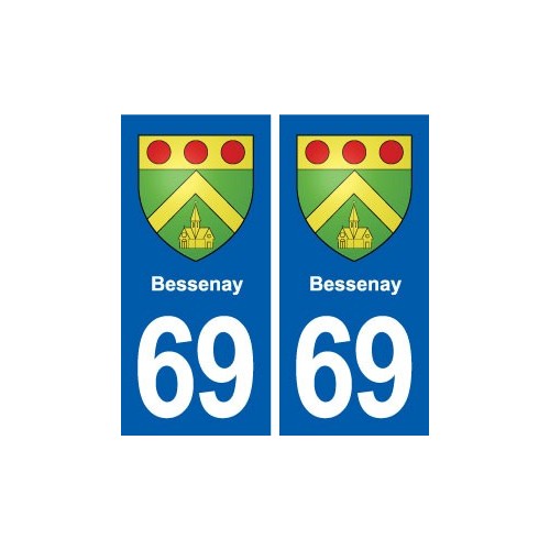 69 Bessenay blason autocollant plaque stickers ville