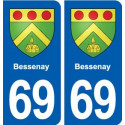 69 Bessenay blason autocollant plaque stickers ville