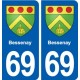 69 Bessenay blason autocollant plaque stickers ville