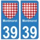 39 Montmorot autocollant plaque blason armoiries stickers département ville