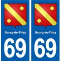 69 Bourg-de-Thizy coat of arms sticker plate stickers city
