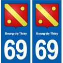 69 Bourg-de-Thizy blason autocollant plaque stickers ville