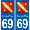 69 Bourg-de-Thizy blason autocollant plaque stickers ville