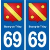 69 Bourg-de-Thizy blason autocollant plaque stickers ville