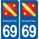 69 Bourg-de-Thizy blason autocollant plaque stickers ville