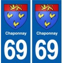 69 Chaponnay blason autocollant plaque stickers ville