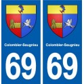 69 Colombier-Saugnieu blason autocollant plaque stickers ville