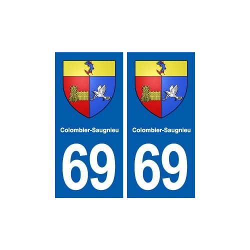 69 Colombier-Saugnieu blason autocollant plaque stickers ville
