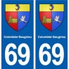 69 Colombier-Saugnieu blason autocollant plaque stickers ville