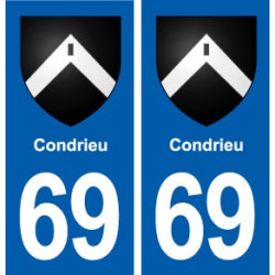 69 Condrieu blason autocollant plaque stickers ville