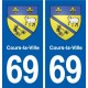 69 Cours-la-Ville blason autocollant plaque stickers ville