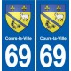 69 Cours-la-Ville blason autocollant plaque stickers ville