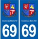 69 Couzon-au-Mont-d'Or blason autocollant plaque stickers ville
