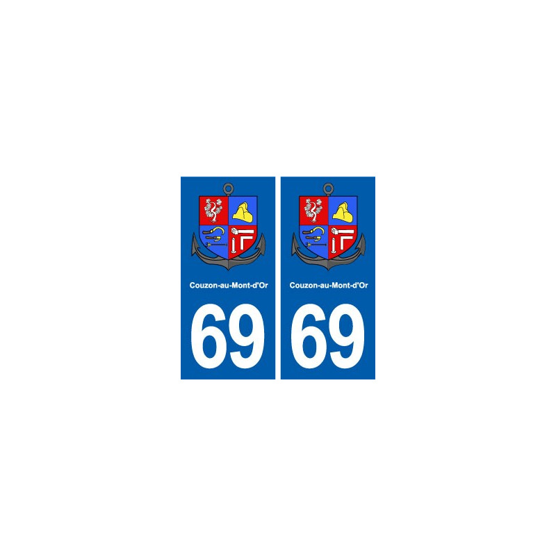 69 Couzon-au-Mont-d'Or blason autocollant plaque stickers ville