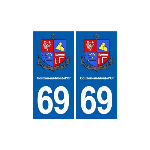 69 Couzon-au-Mont-d'Or blason autocollant plaque stickers ville