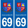 69 Couzon-au-Mont-d'Or blason autocollant plaque stickers ville