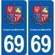 69 Couzon-au-Mont-d'Or blason autocollant plaque stickers ville