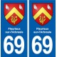 69 Fleurieux-sur-l'Arbresle blason autocollant plaque stickers ville