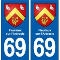 69 Fleurieux-sur-l'Arbresle blason autocollant plaque stickers ville
