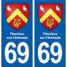 69 Fleurieux-sur-l'Arbresle blason autocollant plaque stickers ville