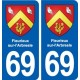 69 Fleurieux-sur-l'Arbresle blason autocollant plaque stickers ville
