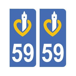 59 Nord autocollant plaque