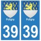 39 Poligny sticker plate coat of arms coat of arms stickers department city