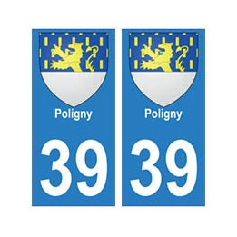 39 Poligny autocollant plaque blason armoiries stickers département ville