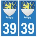 39 Poligny autocollant plaque blason armoiries stickers département ville