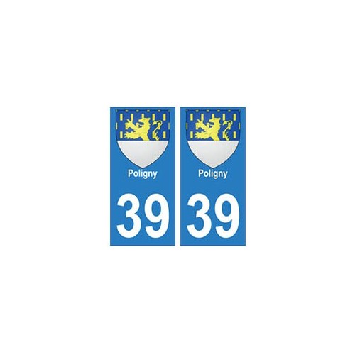 39 Poligny autocollant plaque blason armoiries stickers département ville
