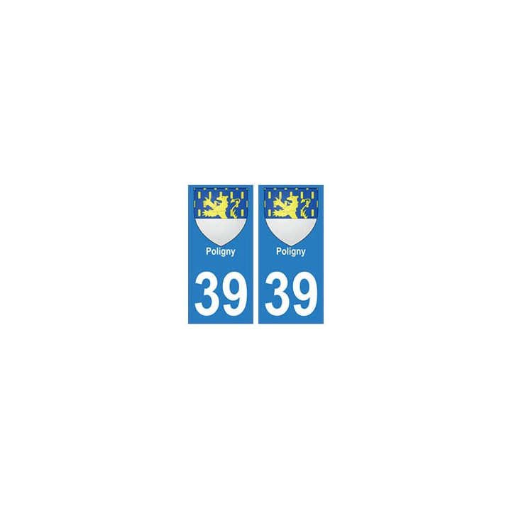 39 Poligny autocollant plaque blason armoiries stickers département ville