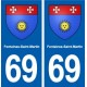 69 Fontaines-Saint-Martin blason autocollant plaque stickers ville
